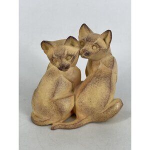 Border Fine Arts Cubist Cat Kitten Playing Figurine Beige 2001 HTF Rare